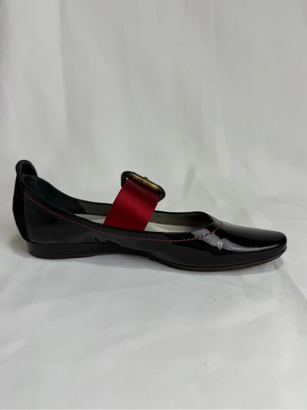 VTG Dove Nuotano Gil Squali Black Patent Leather Mary Jane Flats 6.5 Italian